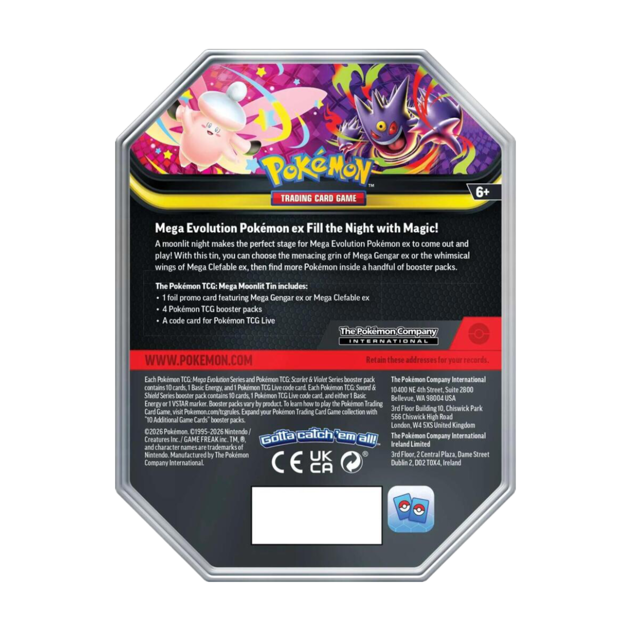 Pokemon Mega Moonlit Tin - Mega Clefable ex