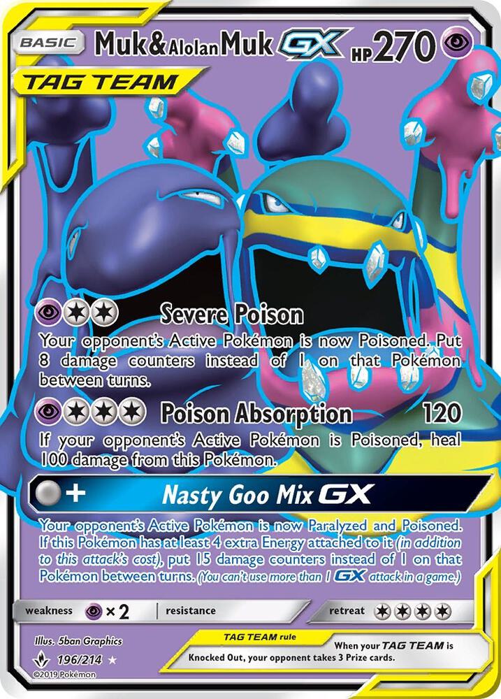 Muk & Alolan Muk GX (196/214) - Unbroken Bonds (SM10)