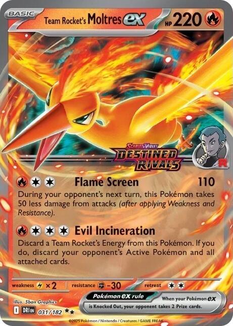 Team Rocket's Moltres ex (031/182) - Destined Rivals