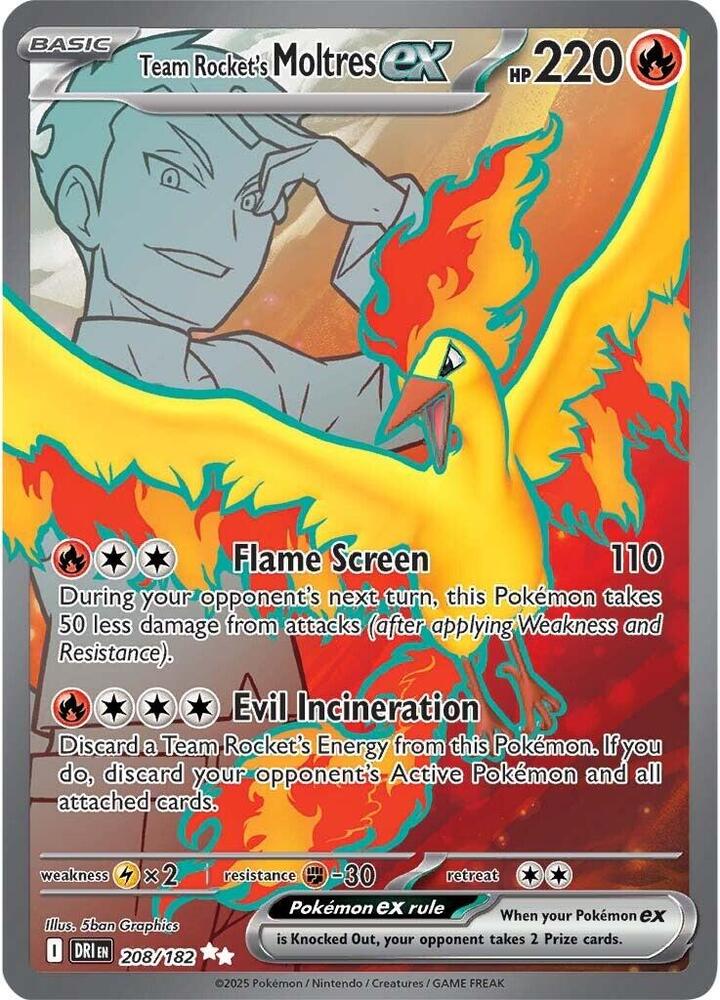 Team Rocket's Moltres ex (208/182) - Destined Rivals (DRI)