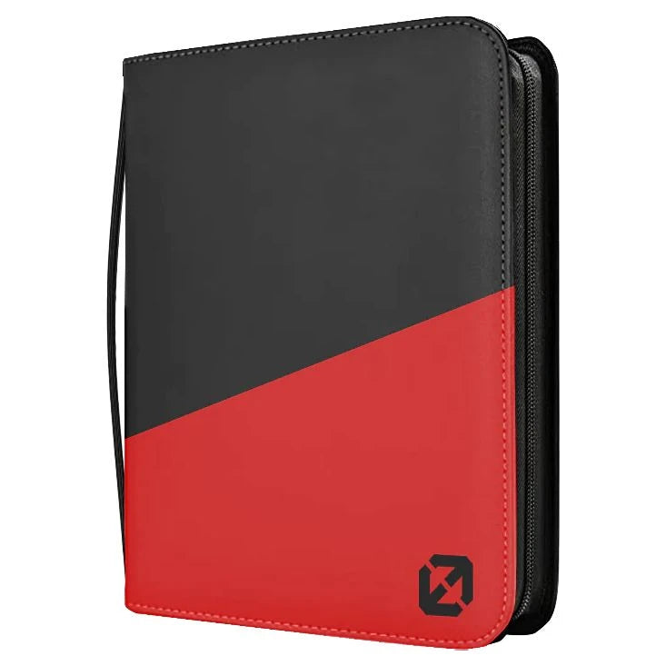 9-Pocket Zippered Toploader Binder: Black & Red